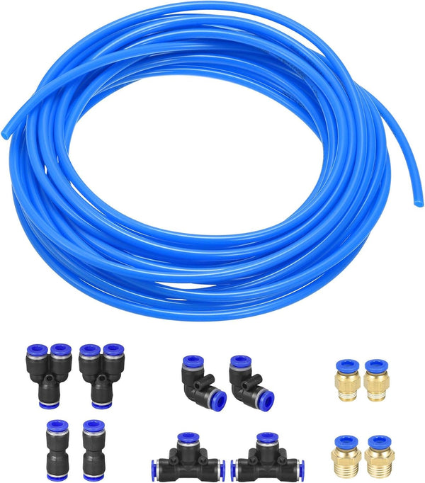 uxcell Pneumatic Air Hose Tubing PU Air Compressor Tube 4mm ID x 6mm OD x 10m Pipe Blue