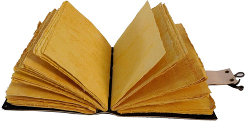 Handmade Leather Mother of Earth Journal – Tree of Life Design, Unique Printed Leather Bound Book with Lock Clasp