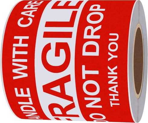 Hybsk 100 Per Roll Do Not Drop Thank You Fragile Stickers Adhesive Label (3x5 inch)
