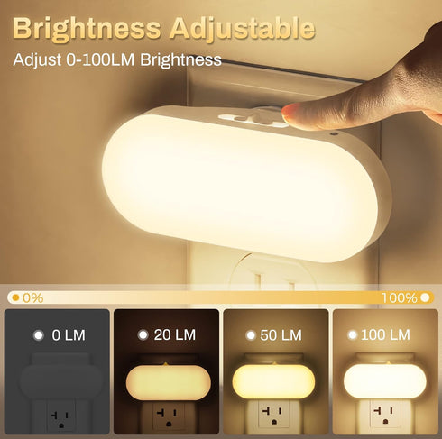 Dimmable 4Pack DORESshop Led Night Lights Plug into Wall Soft White, Compact Night Light for Nursery for Bedroom, Kids