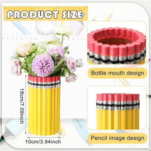 Blushtier 2 Pcs Teacher Graduation Appreciation Gifts Teacher Vase Pencil Table Centerpieces Pencil Resin Vase End