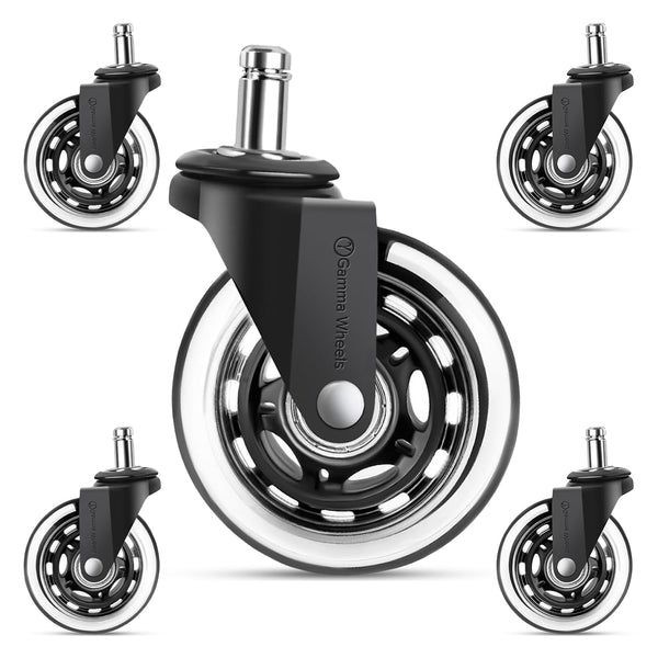 Gamma Office Chair Wheels, Pack of 5, Heavy Duty Replacement for Scratch-Free, Smooth Rolling on Floors