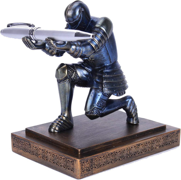 Resin Soldier Executive Pen Holder Desk Organizer, Cool Pen Stand Home Decor, Resin Pencil Holder with a Pen for Men as