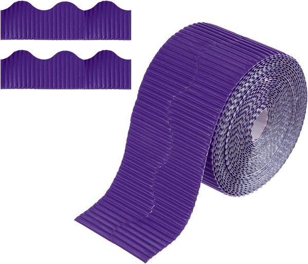 YOKIVE Bulletin Board Border Roll - Dark Purple Scalloped Cork Board Trim Edge, Great for Classroom Decor (4 Inch x