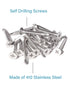 25pcs #14 x 1-1/2" Stainless Flat Head Phillips Self Drilling Screws, 410 Stainless Steel
