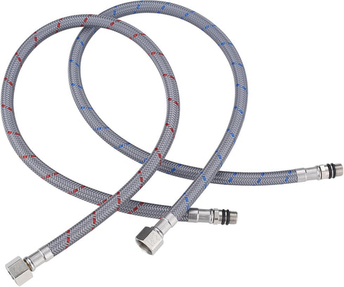 ARCORA 32 Inch Faucet Supply Lines 3/8" Female Comp M10 Male (1 Pair) - Braided Nylon Bathroom Faucet Hose