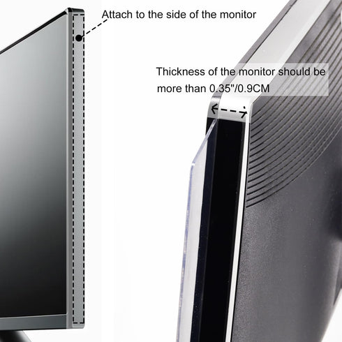 XyviLokit 2 Pack Monitor Memo Board for Slim Monitor, Monitor Sticky Note Holder for No Edge Monitors, Computer Side