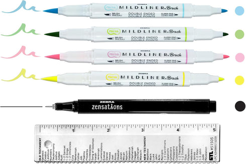 G.T. Luscombe Company, Inc. Mild Liner Highlighter Inductive Bible Study, No Bleed, No Smearing, Translucent Color