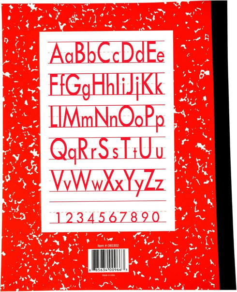 School Smart Skip-A-Line Composition Books, Grade 3, 50 Sheets, Red