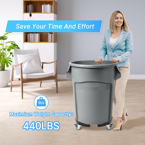 15-19 Inch 4 440lbs Nefish Trash Can Dolly Wheels, Adjustable Round Furniture Dolly with Wheels, Heavy Duty Drum