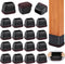 32 Pcs Rectangle Chair Leg Floor Protectors, Silicone Chair Leg Protectors for