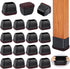 32 Pcs Rectangle Chair Leg Floor Protectors, Silicone Chair Leg Protectors for