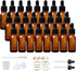 24 Pack 1/2 oz Amber Glass Bottles with Glass Eye Droppers for Essential Oils