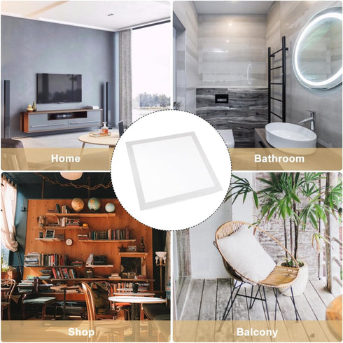 11.81X11.81In Translucent Square Recessed Ceiling Light Cover Aluminum Buckle Plate Frosted Lampshade Trim
