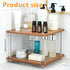 FMOACEN 2-Tier Counter Countertop Bathroom Organizer Wooden Bathroom Shelf for Makeup Skincare Perfume and Spices