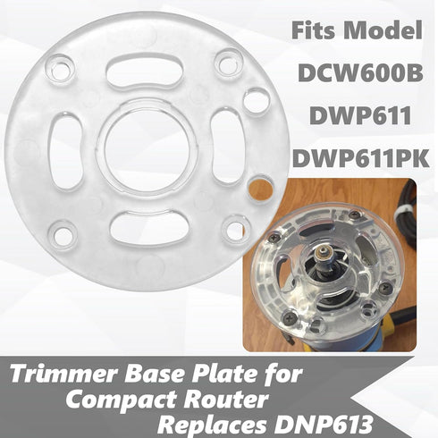 1 DNP613 DWP611,DCW600B PC Clear Round Sub Base Replaces Compatible with Compact Routers,Durable Router Base Plate