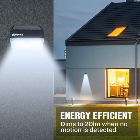 EL8570 1000 Wagan Lumens Outdoor LED Solar Wall Light Waterproof Motion Detected Light, Black