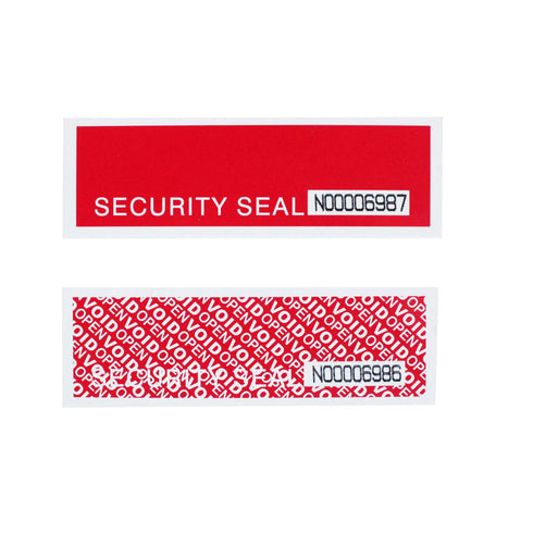 TamperSeals Group - 1 Roll Precut Serial Numbered Red Tamper Evident Security Tape, 48mm x 50m