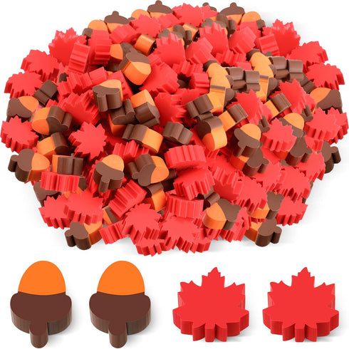 Thanksgiving Mini Erasers for Kids, 60 Pcs Acorn and Maple Leaf Fun Erasers for Classroom Party Favors