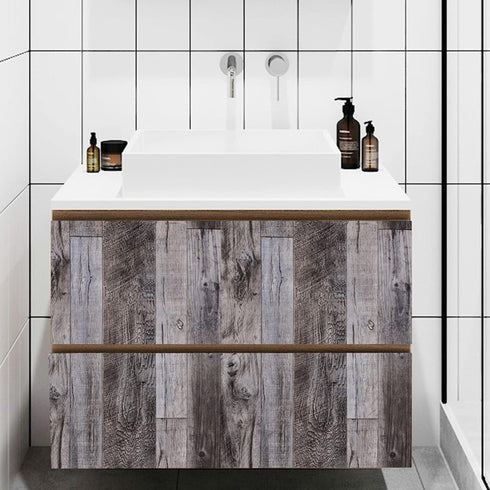 Yun-aeon Gray Wood Peel and Stick Wallpaper 17.3" X 80" Self-Adhesive Removable Wall Paper for Furniture Renovation