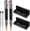 Chinco 2 Pieces Bolt Action Pen - Wood Ballpoint Solid Brass Bullet Shaped Metal Pen with 2 Refills and Present Boxes
