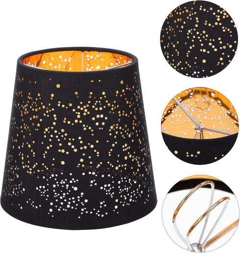 5.90X5.90X5.51 Inch Lurrose Hollow-Out Cloth Lampshade Clip-on Light Shade Cover Small Lampshade Accessories