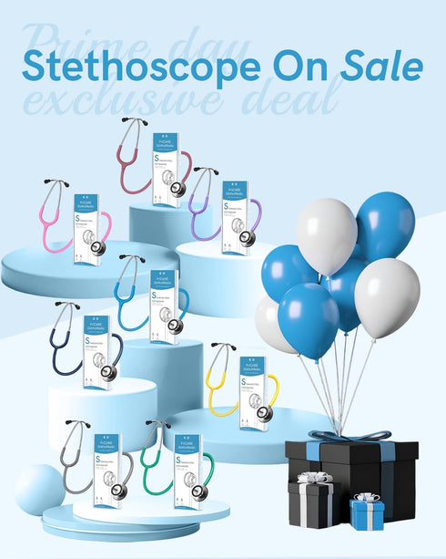 FriCARE Dual Head Stethoscope for Nurses, Medical Students, Paramedics, FSA/HSA Eligible Estetoscopio (Black Tube)