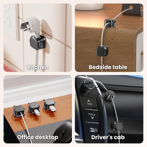 JCILPITC 6PCS Magnetic Cable Clips, Cable Management Under Desk,Cord Organizer for Desk Car Wall,Cord Holder Home