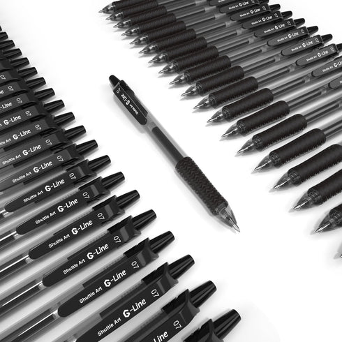 Shuttle Art Black Gel Pens, 100 Pack Retractable Medium Point Rollerball Gel Ink Pens for Office School