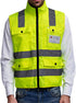 Zip Front Reflective Vest – High Visibility Safety Clothing with Multi Function Pockets and Zipper Closure