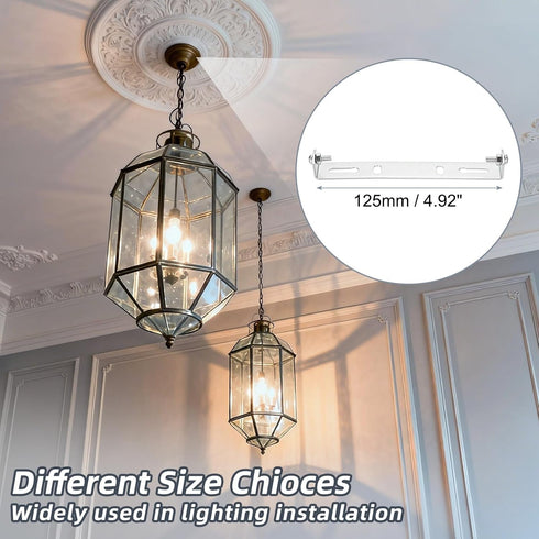 LUMLLSAJI 125mm (4.92") 4 Set Universal Light Fixture Mounting Bracket Kit, Light Crossbar Ceiling Light Plate