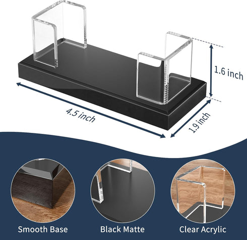 NIUBEE Acrylic Business Card Holder, Clear Plastic Display Stand for Desk, 2 Pieces Gift Card Organizer for Office