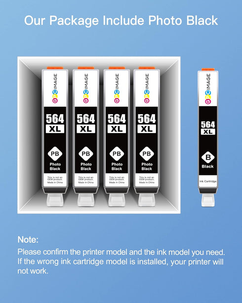 GPC Image Compatible 564XL Ink Cartridge Replacement for HP Printers, Combo Pack for HP 564XL 564 XL Ink Cartridge