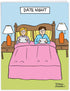 NobleWorks - 1 Humorous Anniversary Greeting Card with Envelope, Large 8.5 x 11 Inch, Couples in Bed Cartoon