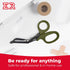 7 1/4" 2 Pack Ever Ready First Aid Titanium Bonded Bandage Shears Bent - Drab Olive Green - - Autoclavable