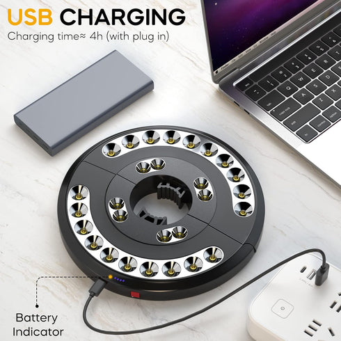 Eletorot Rechargeable Patio Umbrella Lights, 28 LED Outdoor Lights with 3 Lighting Modes for Patio Decor