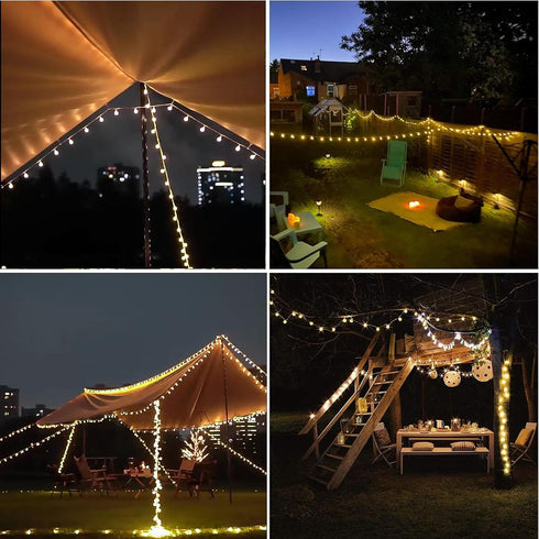 2 Packs 15ft 50 Bulbs, IP65 Vigdur Solar String Lights Outdoor, Globe String Lights with Globes Waterproof Solar