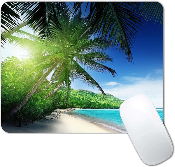 Beach in Sunset Mouse Pad, Non-Slip Rubber Base Wireless Gaming Mouse Pads for Computers, Cute Designs for Women.