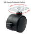 4pcs 1 Inch Black Nylon Swivel Caster Wheels with Brake, Heavy Duty Replacement for Furniture, Cart, Cabinet, Shelf