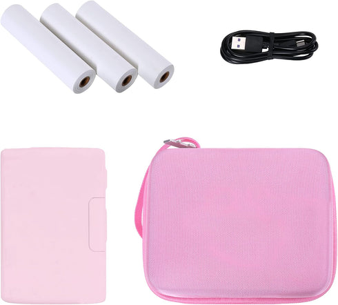 khanka Hard Travel Case for Phomemo M04S Portable Thermal Printer, Bluetooth Label Printer (Pink)