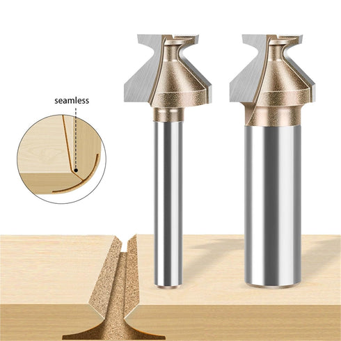 Waningmoto R8 6mm 8mm 12mm 1/4" 1/2" Cabinet(12*R8) Arc Bending Integrated Knife Shank Woodworking Router Bit Arc