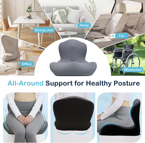 Generic Seat Cushion for Office Chair,Seat Cushion with Back Support, Memory Foam Chair,Cushion Coccyx Cutout
