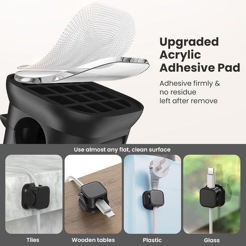 JCILPITC 6PCS Magnetic Cable Clips, Cable Management Under Desk,Cord Organizer for Desk Car Wall,Cord Holder Home