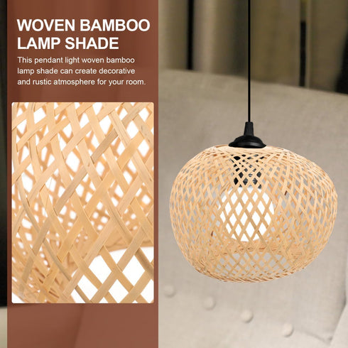 Vintage Bamboo Hanging Chandelier Lamp Shade