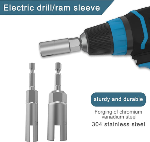 1/4" Hex Shank Nut Driver Power Wing Nut Drill Bit Socket Tool Kit - 2 Pack (9mm, 16mm)