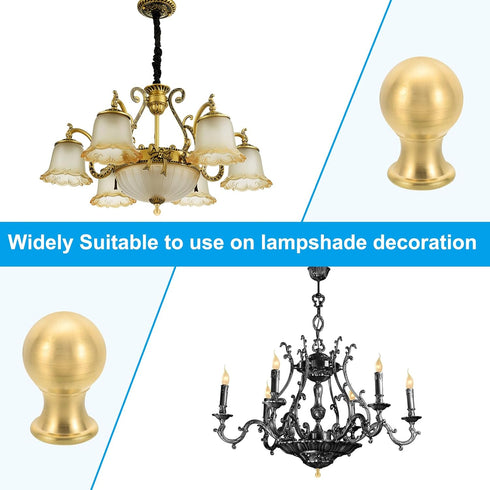 PATIKIL 25 37.5mm 2 Set x Lamp Finials Caps Knob, Solid Brass Lamp Shade Top Decoration Screw Cap Nuts with Brass