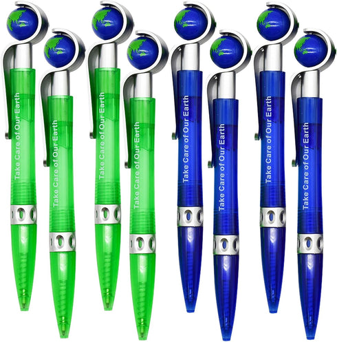 Maydahui 30 Pcs Cute Earth Pens, Retractable Globe Spins Pens for Student Office and School Supplies