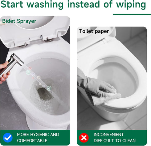 2 4ft Set, Handheld Bidet Sprayer with Replacement Filters for Toilet, Muslim Shower for Feminine Wash & Cloth Diaper