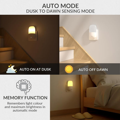 670nm Dimmable 0.5W(2 Pack) Klarlight Red LED Night Light for Sleep, Warm White Nightlight for Kid, Dusk to Dawn