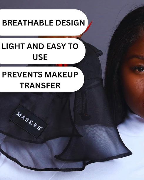 Maskee - Beauty Hood Pink Makeup Protector Hood, Protects Hair and Make Up While Getting Dressed Breathable